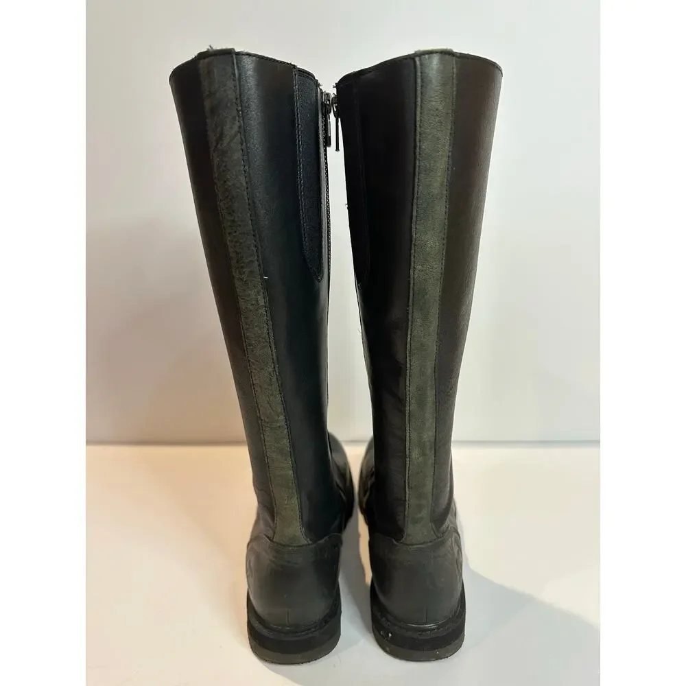 SOREL Scotia Knee High Leather Waterproof Boots Women's 8.5 Black Utility Style